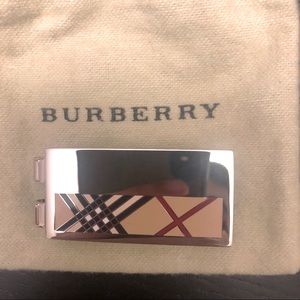 Burberry check enamelled brass money clip